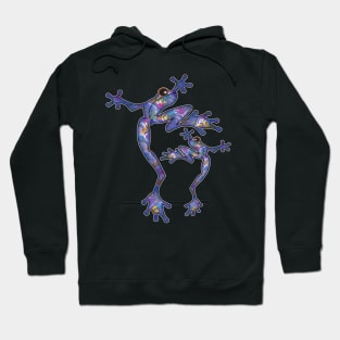 Purple Festive Dancing Frogs Hoodie